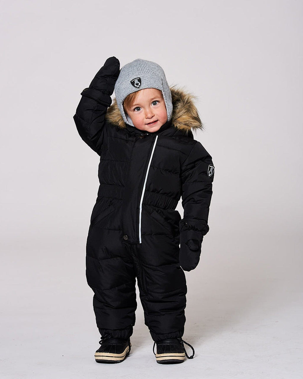 Lined Baby Knit Hat With Ears And Strings Heather Gray