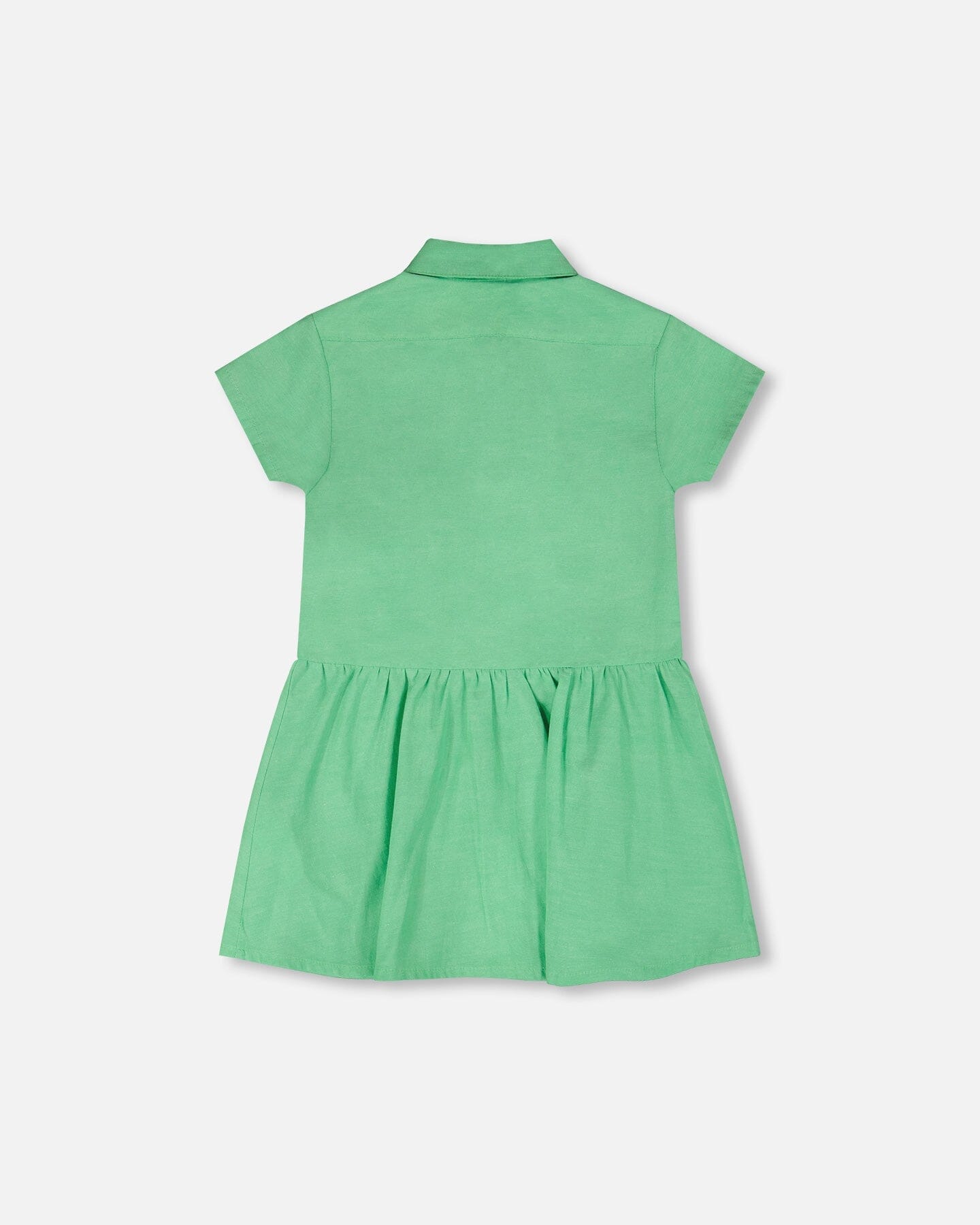 Cotton Shirt Dress With Embroidery Green