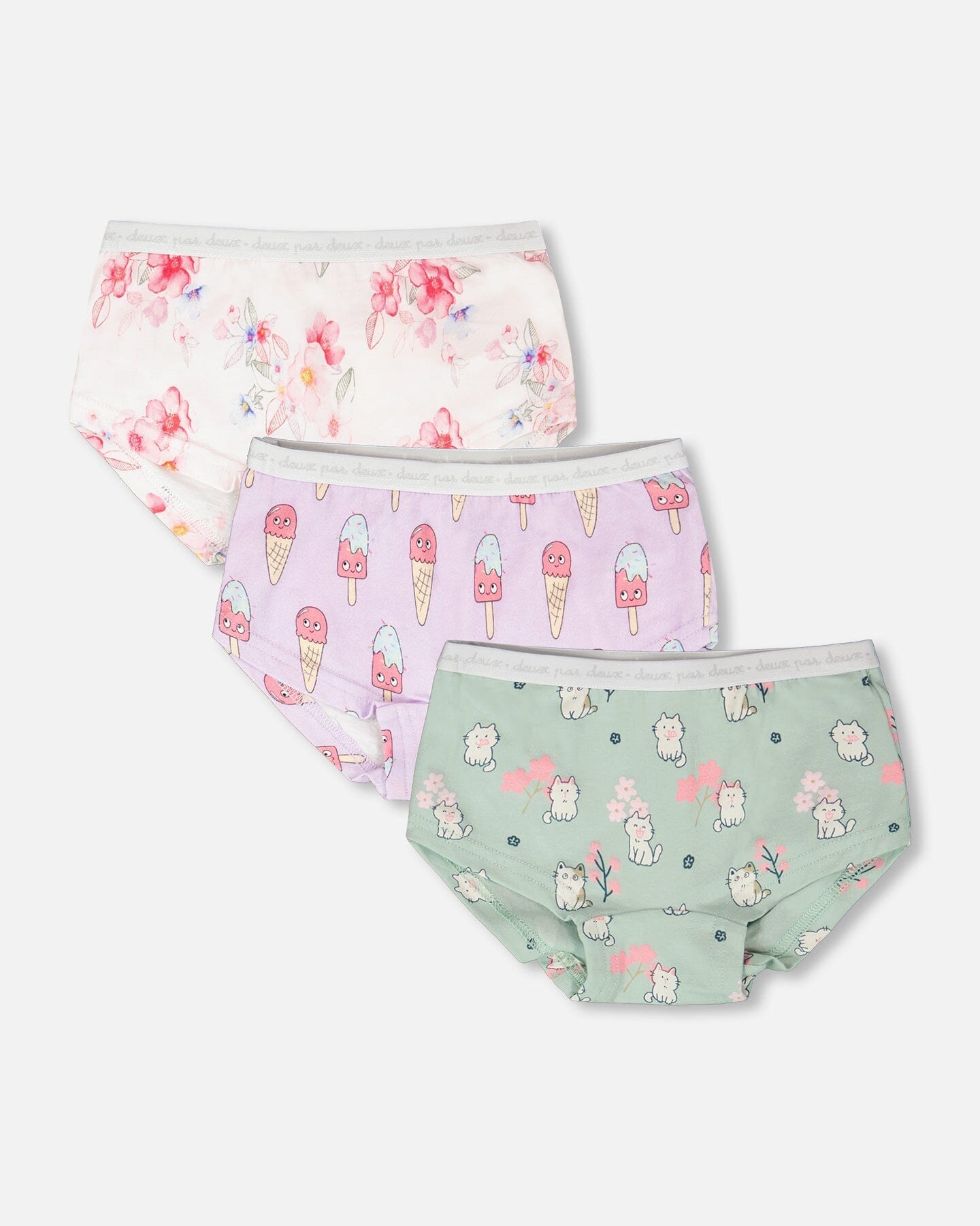 Boyshort Panties (Pack Of 3) Printed Organic Cotton